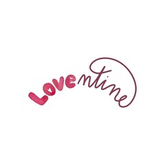 Card title letters love a watercolor illustration