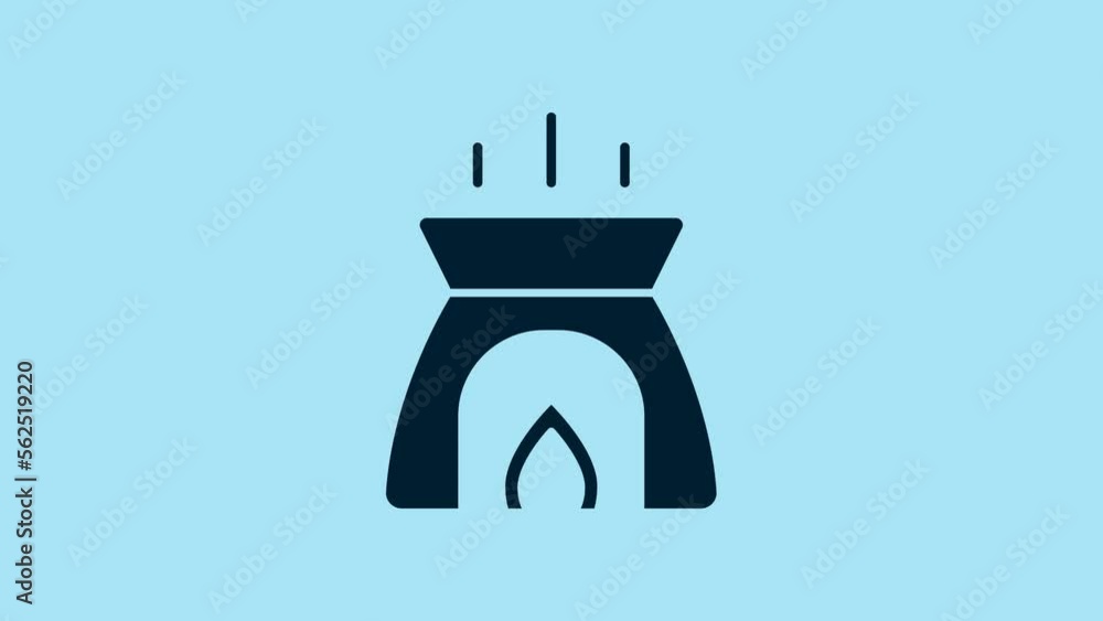 Canvas Prints blue aroma candle icon isolated on blue background. 4k video motion graphic animation