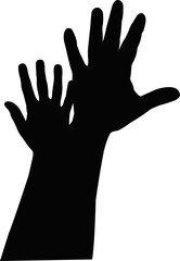 hands silhouette vector