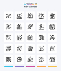 Creative New Business 25 OutLine icon pack  Such As . online . idea . laptop .