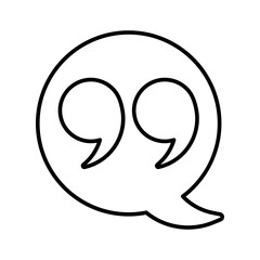 Fototapeta premium Bubble, doublequote, example line icon. 