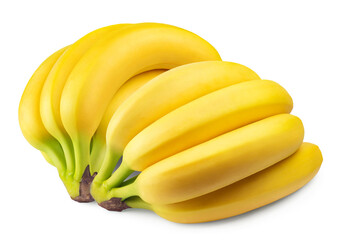 Fototapeta na wymiar Bananas isolated. Bunch of ripe bananas on a white background. Fresh fruits.