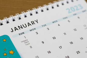 January months on calendar 2023 year