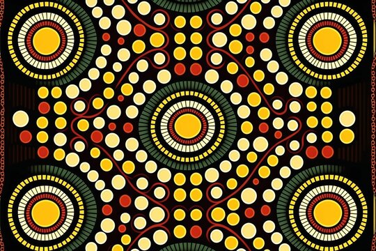 African styled pattern inspired by wax print, made with Generative AI