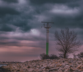 radar tower on the coast