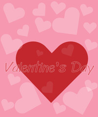 Happy valentine's day background hearts style and element with red and pink color.