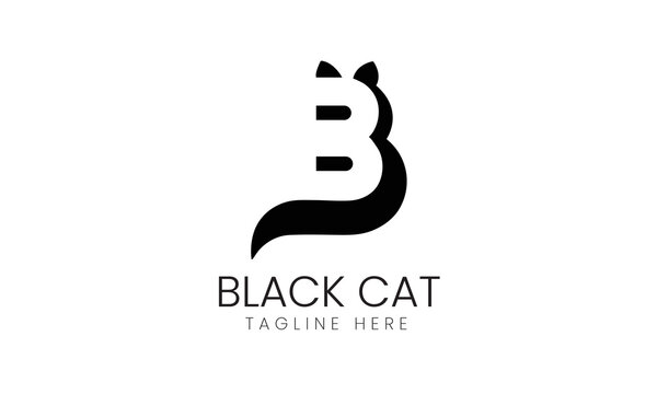 Black cat logo hi-res stock photography and images - Alamy