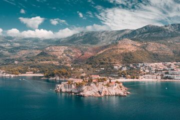 Budva,the historic center bathed in sunshine during the summer days,love traveling