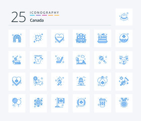 Fototapeta na wymiar Canada 25 Blue Color icon pack including dessert. dome. love. city. building