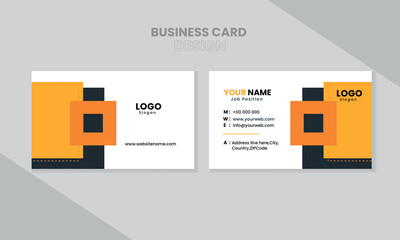 Flat orange business card layout.