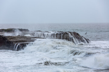 West Cliff Drive during the January 2023 storm and flooing