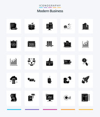 Creative Modern Business 25 Glyph Solid Black icon pack  Such As dialog. business. business. chat. shipping