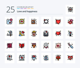 Love 25 Line Filled icon pack including crazy love. wedding. tag. ring. wedding