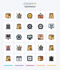 Creative Ecommerce 25 Line FIlled icon pack  Such As product. line. minus. ecommerce. line