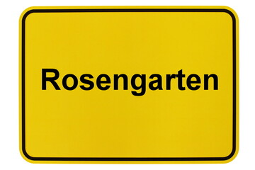 Illustration eines Ortsschildes der Gemeinde Rosengarten in Baden-Württemberg