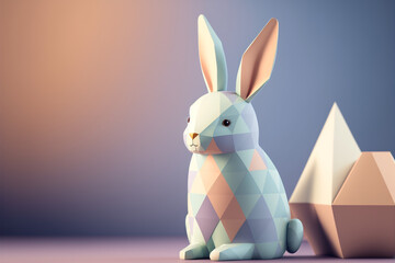 cute easter bunny, pastel colors 