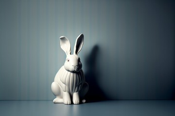 white rabbit on the dark background generative ai