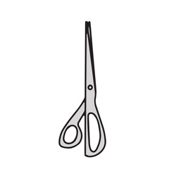 Scissor icon. Hand drawn professional pair of scissors cutting hair or needlework. Craft and scissoring flat creative scissors. Vector illustration