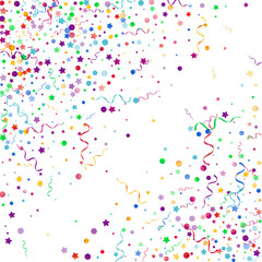 Multi colored Serpentine Carnival Vector White