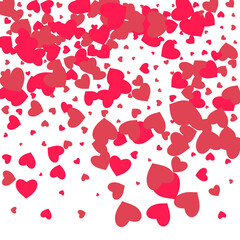 Pink Hearts Vector White Backgound. Love Papercut