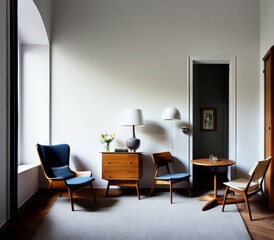 modern dining room with table