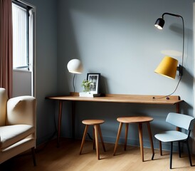 modern dining room with table