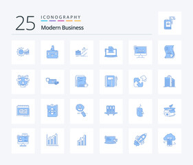 Fototapeta na wymiar Modern Business 25 Blue Color icon pack including leader. business. briefcase. growth. marketing