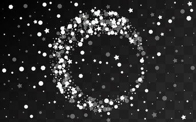 Silver Snow Vector Transparent Background.