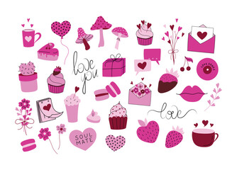 Valentine's Day vector illustration set