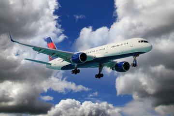 Flugzeug am Himmel (Jet)