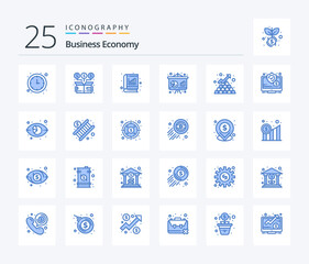 Fototapeta na wymiar Economy 25 Blue Color icon pack including finance. chart. online. business. graph