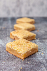 apple cake gray background