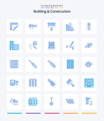 Creative Building And Construction 25 Blue icon pack  Such As repair. construction. repair. scale. paint brush