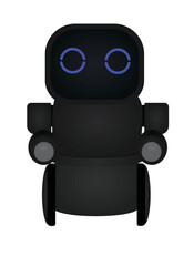 Black cute robot. vector illustration