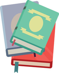 Book pile color icon. School education symbol