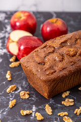 apple and walnut pudding ready to eat