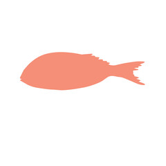 Cute silhouette fish vector illustration icon. Tropical fish, sea fish, aquarium fish