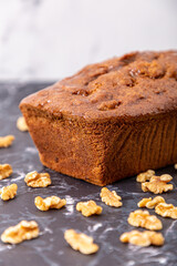 apple and walnut pudding ready to eat
