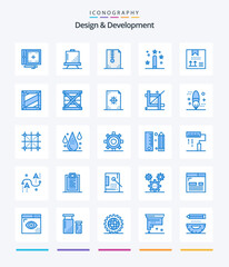 Creative Design & Development 25 Blue icon pack  Such As development. coding. development. development. compressed