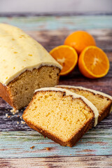 orange pudding on wood