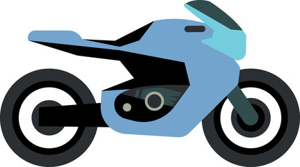 Modern sport motorcycle icon. Cartoon motorbike side view