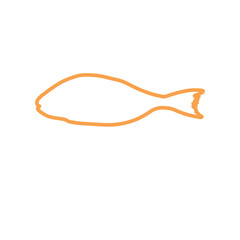 Cute silhouette line fish vector illustration icon. Tropical fish, sea fish, aquarium fish