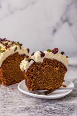 blueberry and cream cake ready to eat