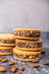 alfajor dulce de leche almonds ready to eat