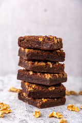 chocolate brownie with walnut ready to eat