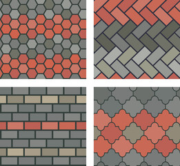 Color tile pattern set. Surface seamless ornament