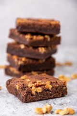 chocolate brownie with walnut ready to eat