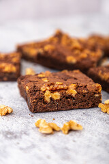 chocolate brownie with walnut ready to eat