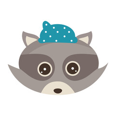 Isolated cute raccoon avatar character Vector
