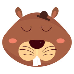 Isolated cute beaver avatar character Vector